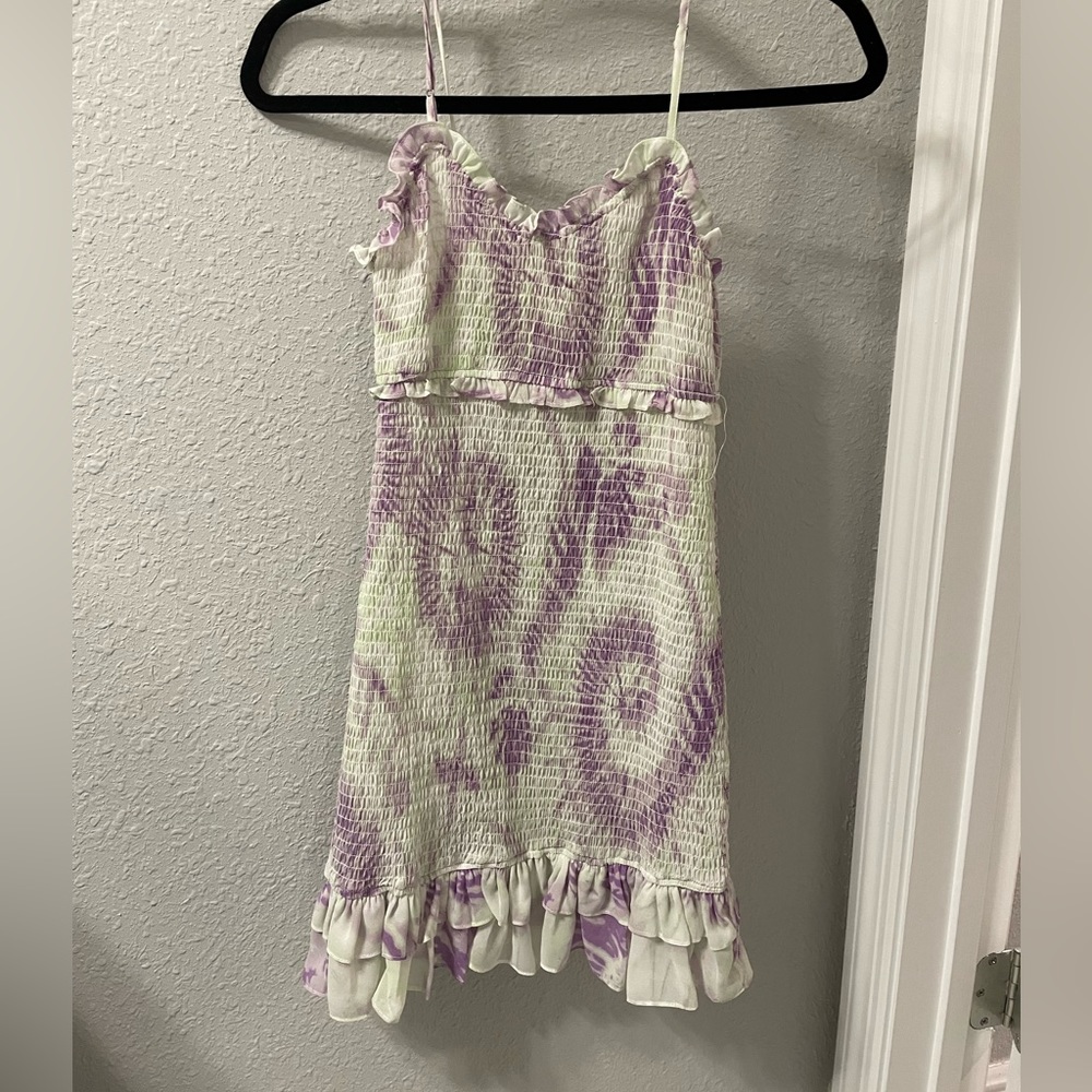 Style Rack green and purple tie dye mini dress